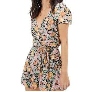 American Eagle - Liberty Floral Wrap-Front Romper - Small